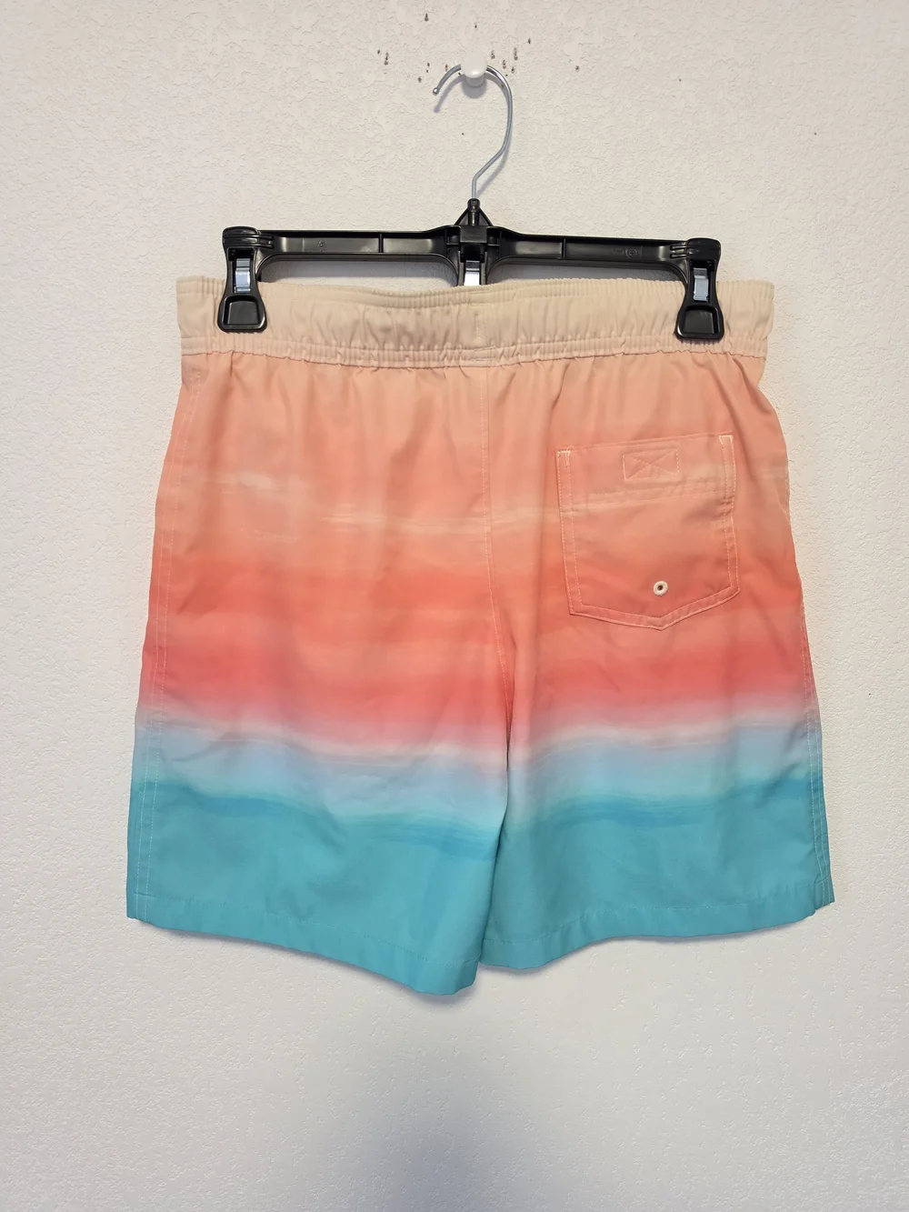 Abercrombie Kids Gradient Coral to Aqua Swim Shorts Size 11/12